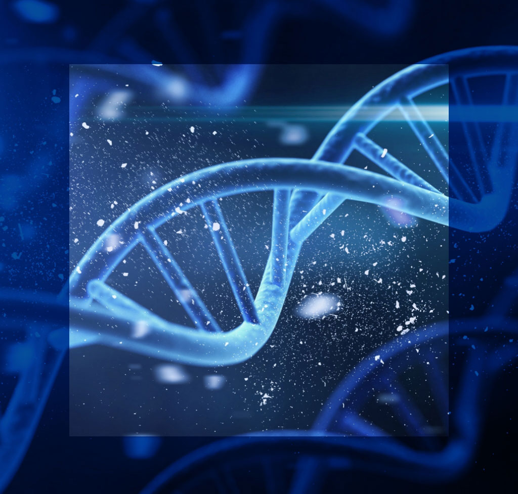 Immagine raffigurante il dna sui toi del blu