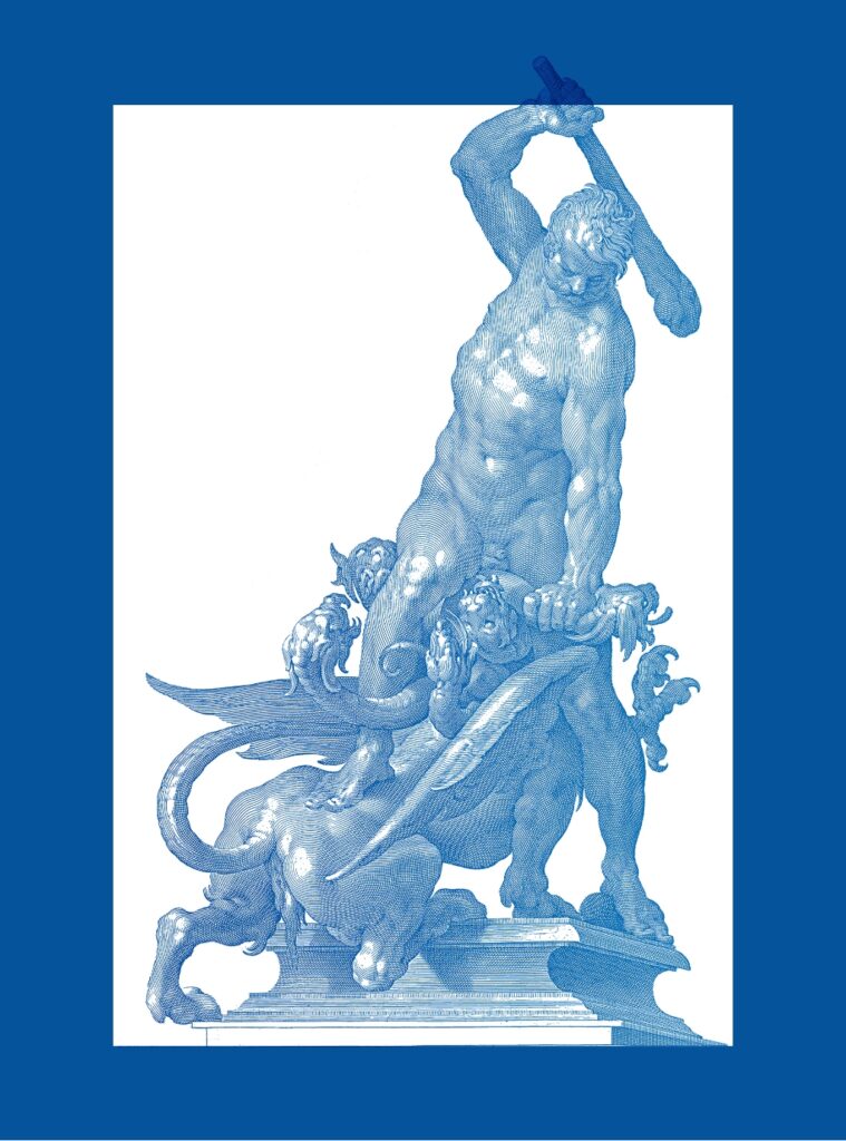 Illustrazione che raffigura Ercole durante il combattimento con l'idra